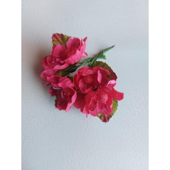 Букетики "яблоневый цвет" на веточке (6 шт) цв. розовая фуксия, цена за пучок